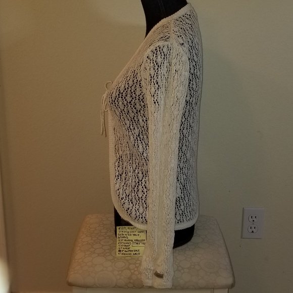 🌍#819 NWOT Columbia PS White Eyelet Cotton Cardigan - Picture 12 of 16